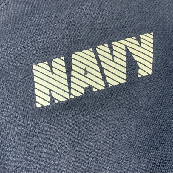 Vintage 90s US Navy Spellout Crewneck Sweatshirt M - Picture 3 of 6